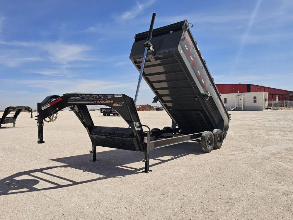 16' Horizon LZ7 Gooseneck Dump Trailer 42" Side Walls Telescopic Lift - (2) 7K Axles 15705