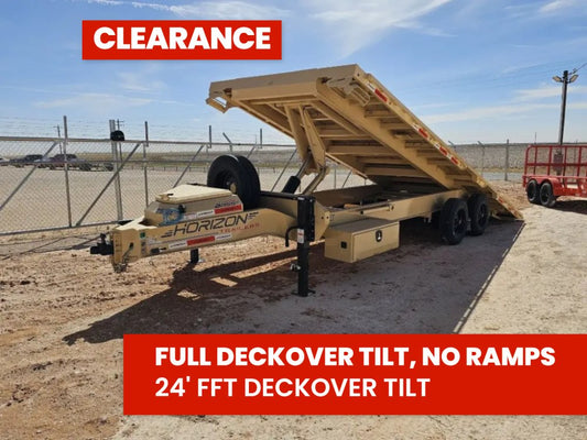 24' Horizon FFT Bumper Pull Full Deckover Tilt Trailer - (2) 10K Axles 15231