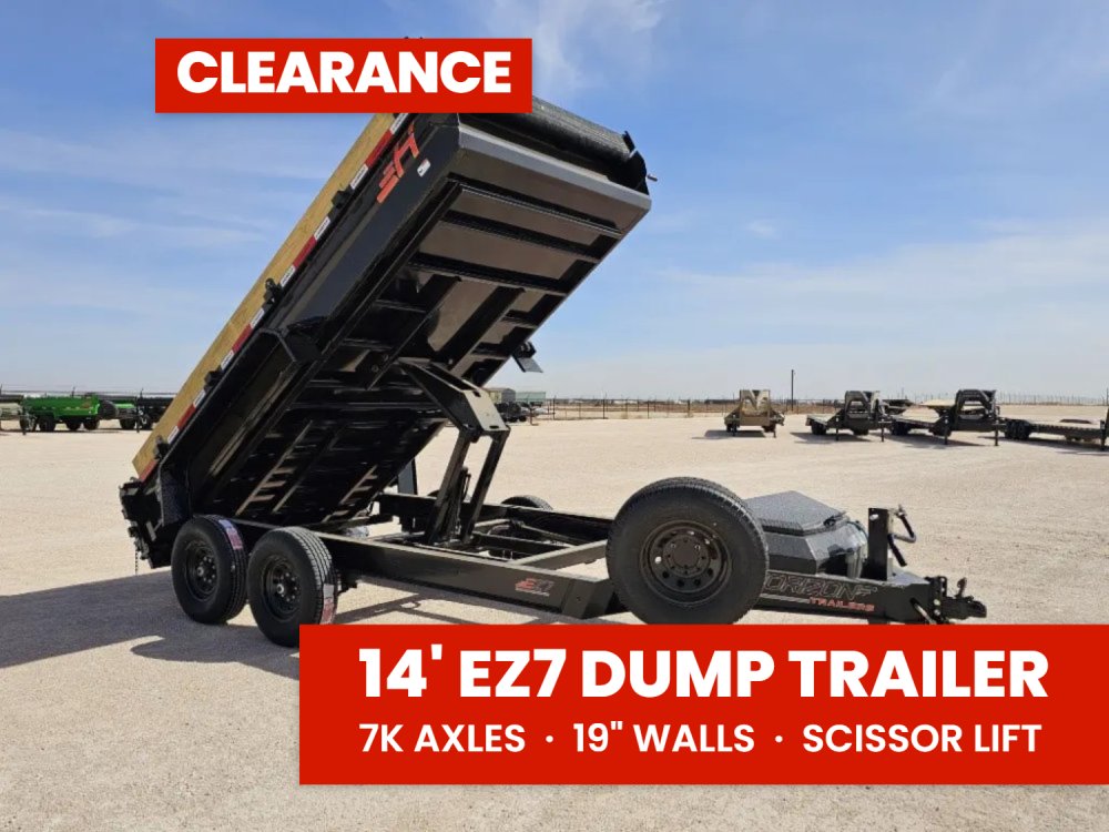 14' Horizon EZ7 Bumper Pull Dump Trailer 19" Sides - (2) 7K Axles 15863
