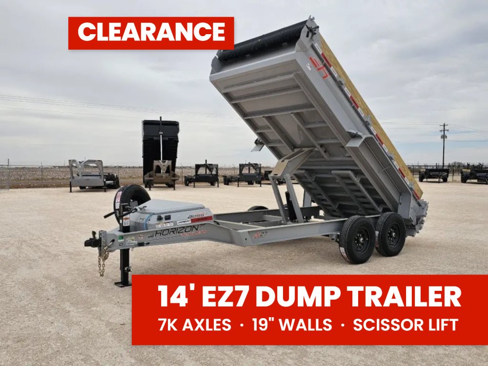 14' Horizon EZ7 Bumper Pull Dump Trailer 19" Sides - (2) 7K Axles 15853