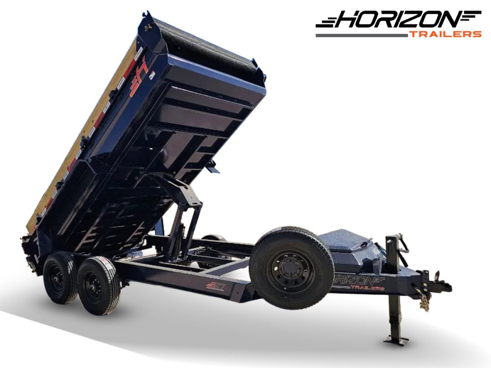14' Horizon EZ7 Bumper Pull Dump Trailer 19" Sides - (2) 7K Axles 15842