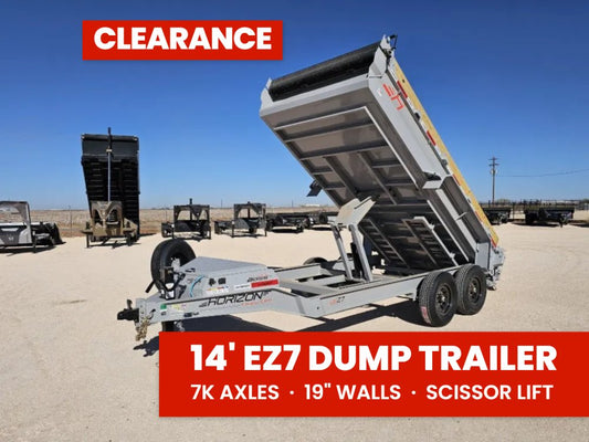 14' Horizon EZ7 Bumper Pull Dump Trailer 19" Sides - (2) 7K Axles 15294