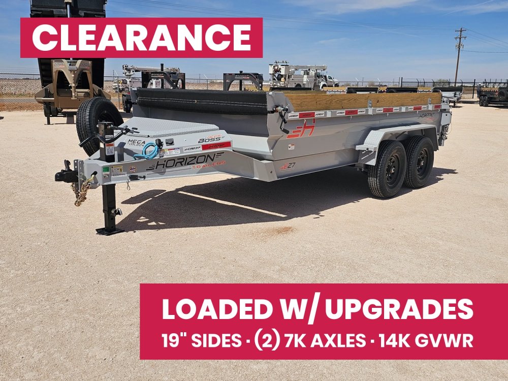14' Horizon EZ7 Bumper Pull Dump Trailer 19" Sides - (2) 7K Axles 15854