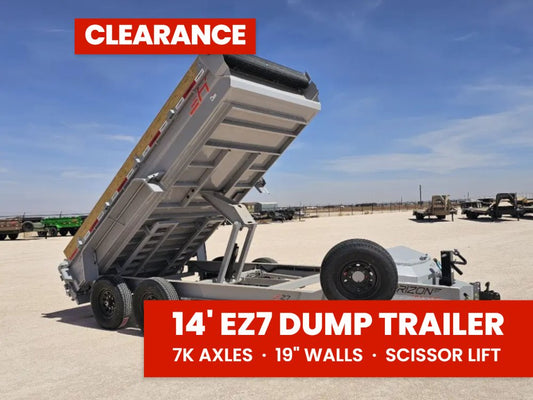14' Horizon EZ7 Bumper Pull Dump Trailer 19" Sides - (2) 7K Axles 15854