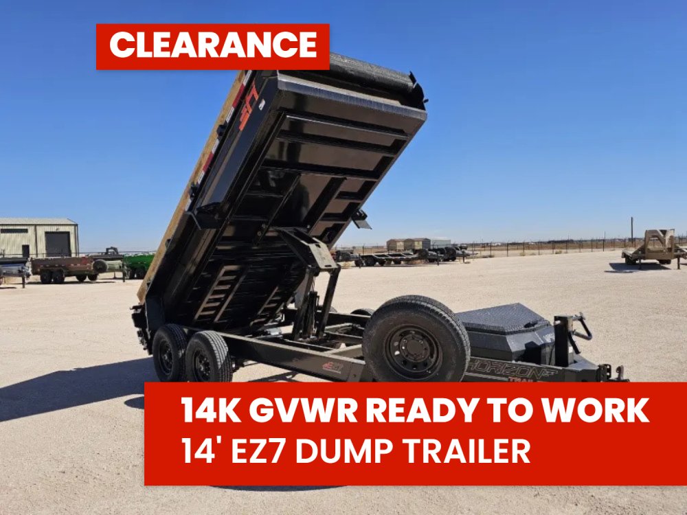 14' Horizon EZ7 Bumper Pull Dump Trailer 19" Sides - (2) 7K Axles 15865