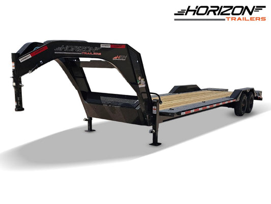 26' HEH Gooseneck Equipment Trailer Drive Over Fenders Mega Ramps - (2) 10K Axles 16126
