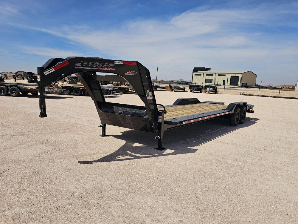 26' HEH Gooseneck Equipment Trailer Drive Over Fenders Mega Ramps - (2) 10K Axles 16126