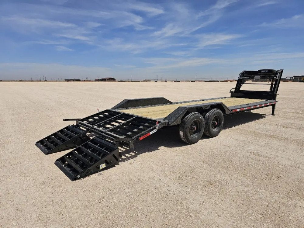 26' HEH Gooseneck Equipment Trailer Drive Over Fenders Mega Ramps - (2) 10K Axles 16126