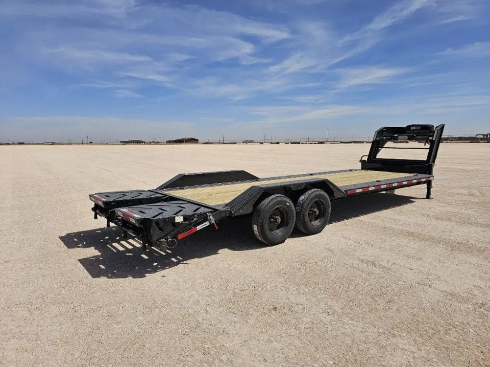 26' HEH Gooseneck Equipment Trailer Drive Over Fenders Mega Ramps - (2) 10K Axles 16126