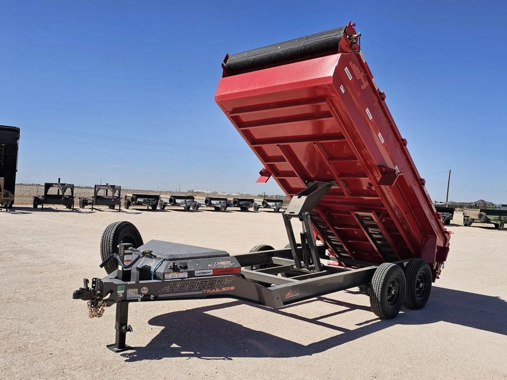 14' Horizon LZ7 Bumper Pull Dump Trailer 30" Side Walls - (2) 7K Axles 15927