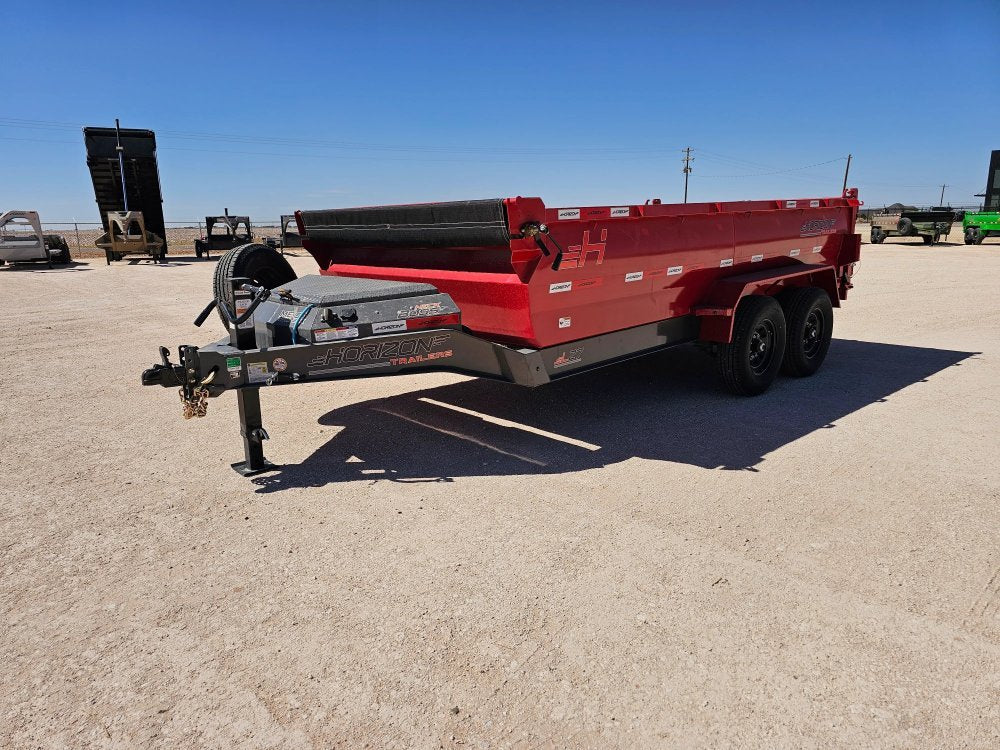 14' Horizon LZ7 Bumper Pull Dump Trailer 30" Side Walls - (2) 7K Axles 15927