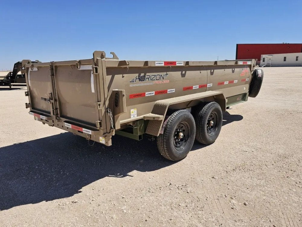 14' Horizon LZ7 Bumper Pull Dump Trailer 30" Side Walls - (2) 7K Axles 15933