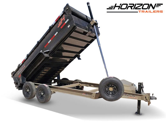 14' Horizon LZ7 Bumper Pull Dump Trailer 30" Side Walls - (2) 7K Axles 15888