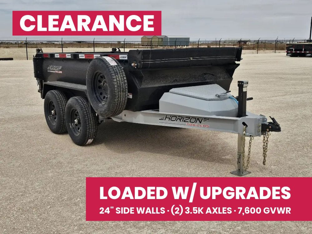 10' Horizon HZ5 Bumper Pull Dump Trailer 24" Side Walls - (2) 3.5K Axles 15809