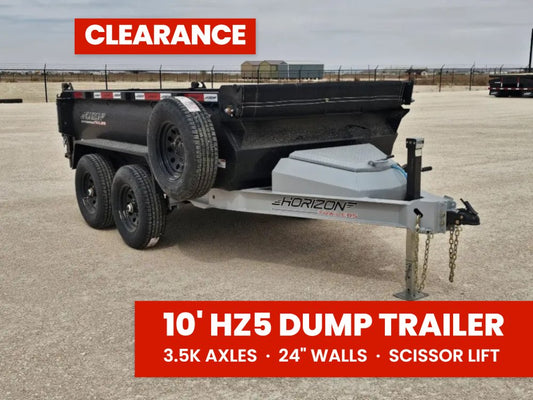 10' Horizon HZ5 Bumper Pull Dump Trailer 24" Side Walls - (2) 3.5K Axles 15809