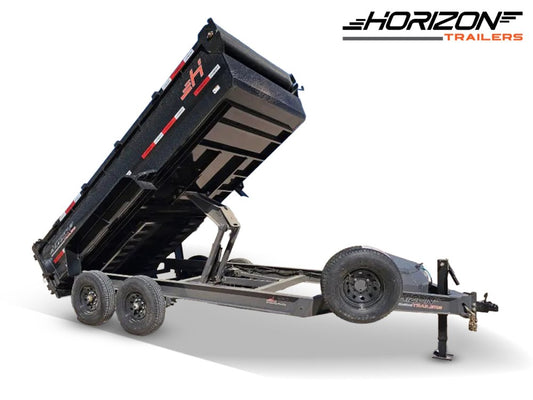 14' Horizon LZ7 Bumper Pull Dump Trailer 30" Side Walls - (2) 7K Axles 15926