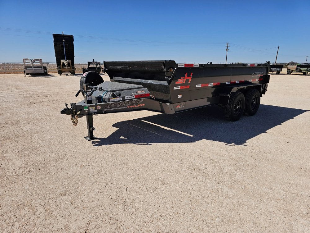 14' Horizon LZ7 Bumper Pull Dump Trailer 30" Side Walls - (2) 7K Axles 15926