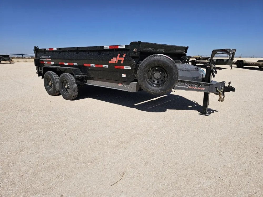 14' Horizon LZ7 Bumper Pull Dump Trailer 30" Side Walls - (2) 7K Axles 15926