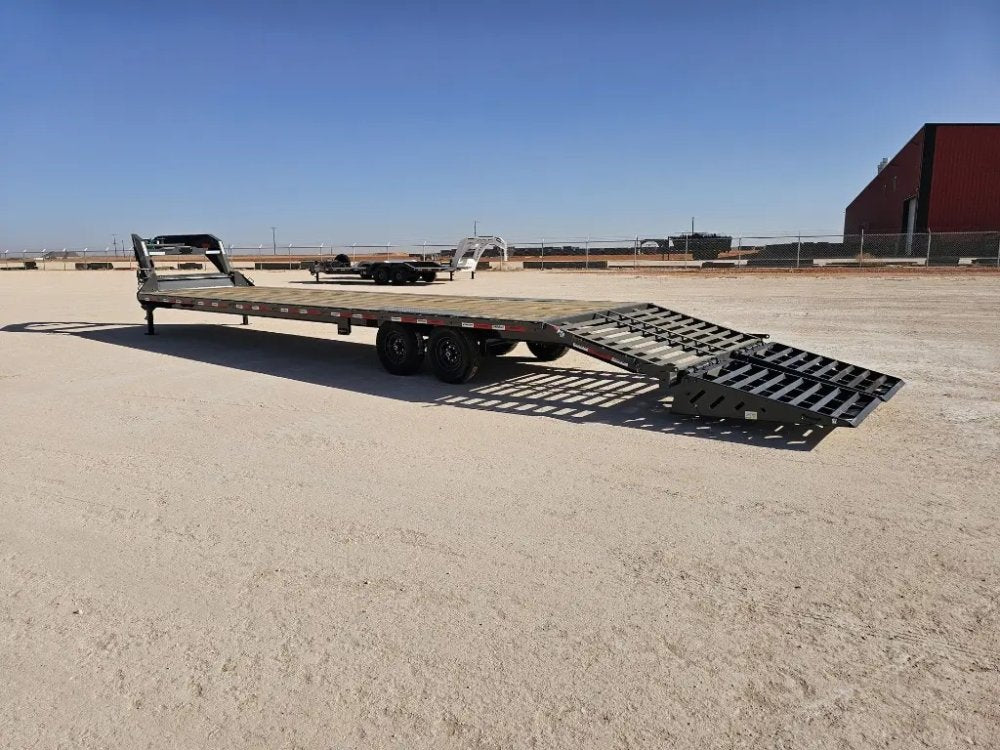 36' Horizon FTZ Gooseneck Hotshot Non-CDL Deckover Trailer Mega Ramps - (2) 7K Axles 16233