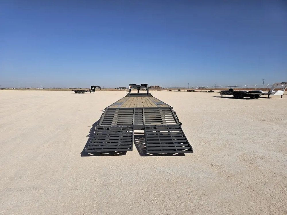 36' Horizon FTZ Gooseneck Hotshot Non-CDL Deckover Trailer Mega Ramps - (2) 7K Axles 16233