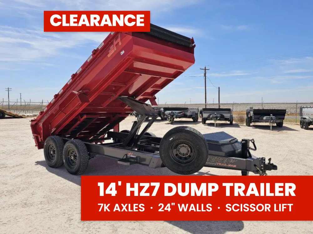 14' Horizon HZ7 Bumper Pull Dump Trailer 24" Side Walls - (2) 7K Axles 15065