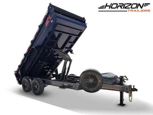 14' Horizon HZ7 Bumper Pull Dump Trailer 24" Side Walls - (2) 7K Axles 15273