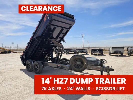 14' Horizon HZ7 Bumper Pull Dump Trailer 24" Side Walls - (2) 7K Axles 15273