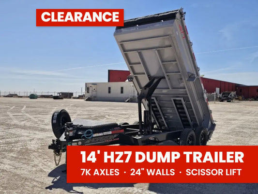 14' Horizon HZ7 Bumper Pull Dump Trailer 24" Side Walls - (2) 7K Axles 15265