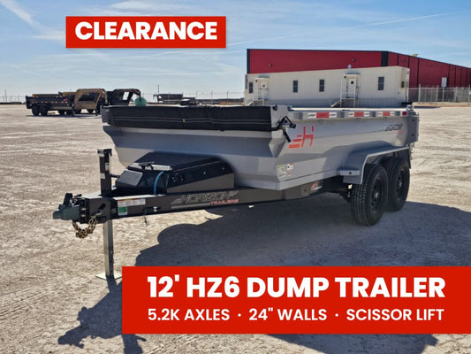 12' Horizon HZ6 Bumper Pull Dump Trailer 24" Side Walls - (2) 5.2K Axles 15158