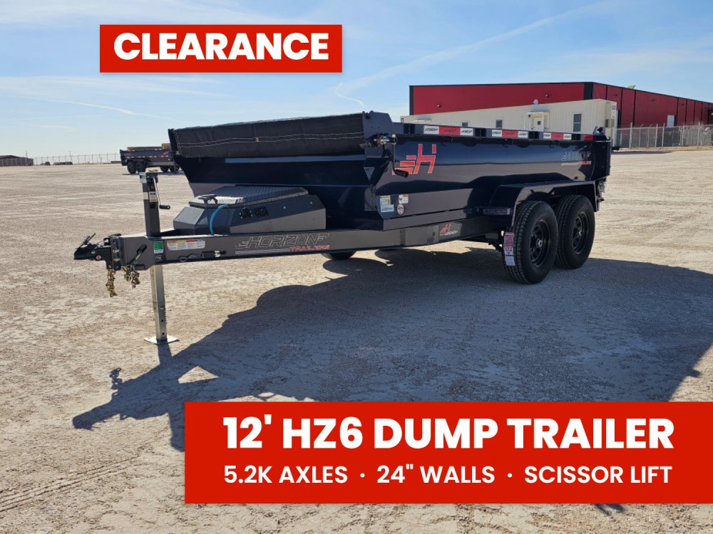 12' Horizon HZ6 Bumper Pull Dump Trailer 24" Side Walls - (2) 5.2K Axles 15942