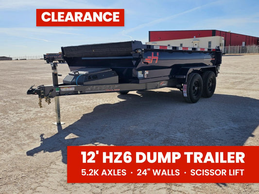 12' Horizon HZ6 Bumper Pull Dump Trailer 24" Side Walls - (2) 5.2K Axles 15942