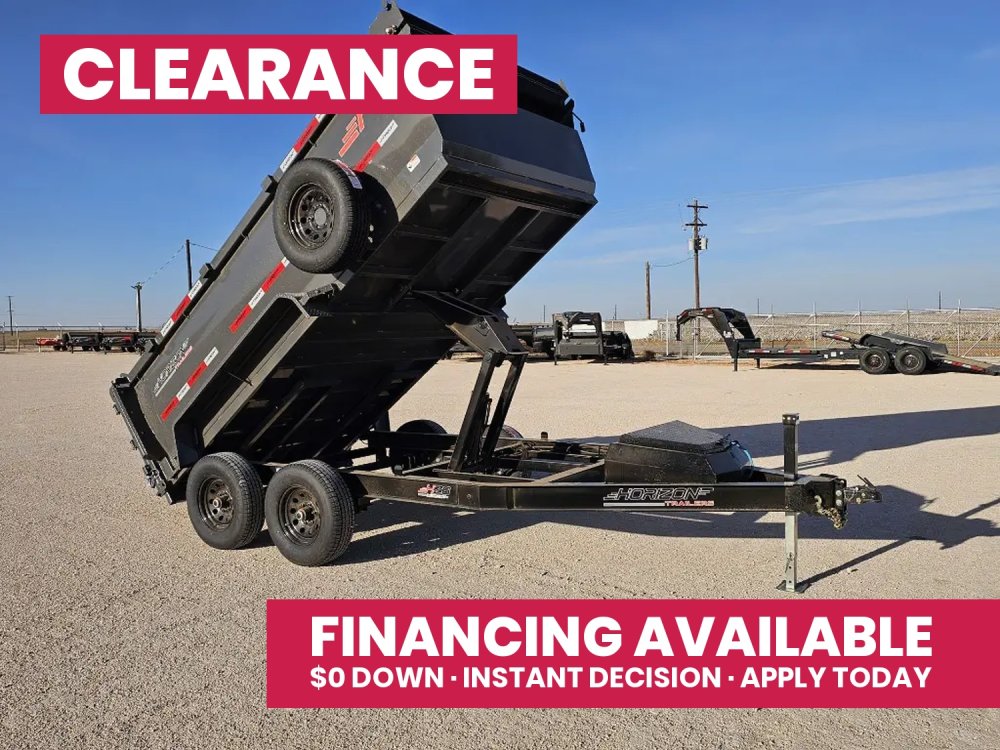 12' Horizon HZ6 Bumper Pull Dump Trailer 36" Side Walls - (2) 5.2K Axles 15964