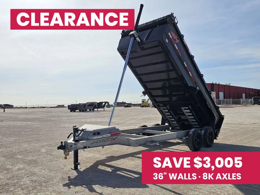 16' Horizon HZ7 Bumper Pull Dump Trailer 36" Side Walls - (2) 8K Axles 16151