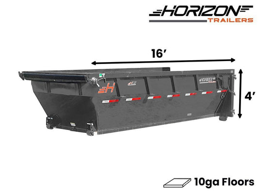 16' Horizon HDZ Roll Off Bin 4' Wall + Tarp 10190