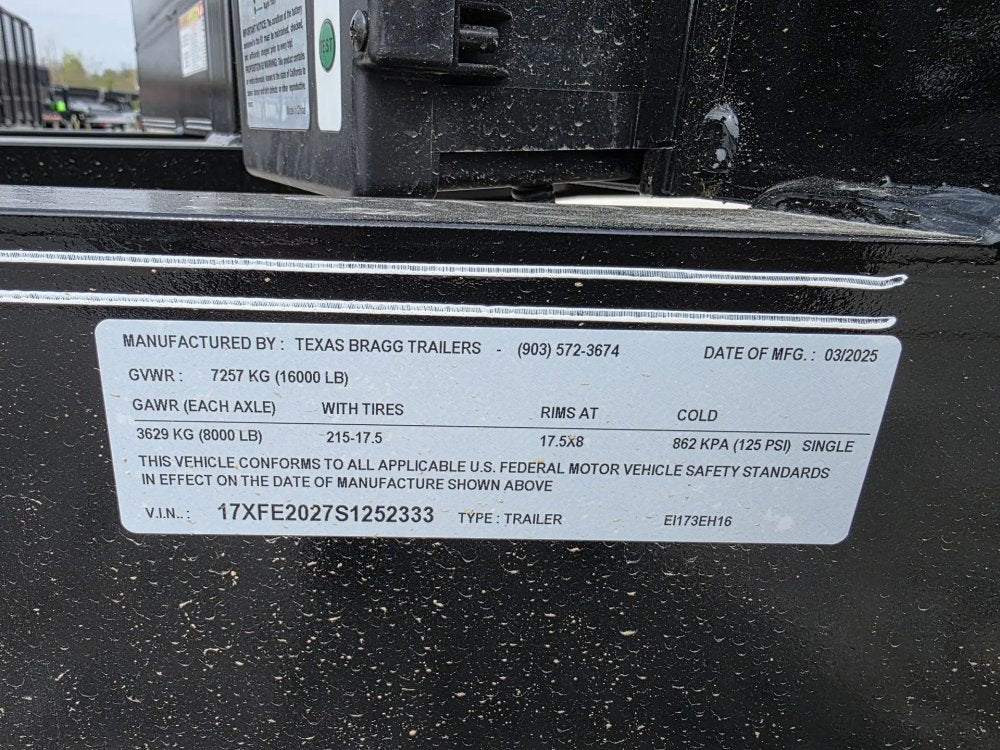 20' Equipment Trailer Texas Bragg Boss 3' Dove 16k GVWR 252333
