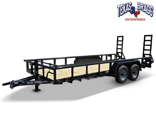 7 x 18 Equipment Trailer Pipe Top Rail Texas Bragg 9900 GVWR 252622