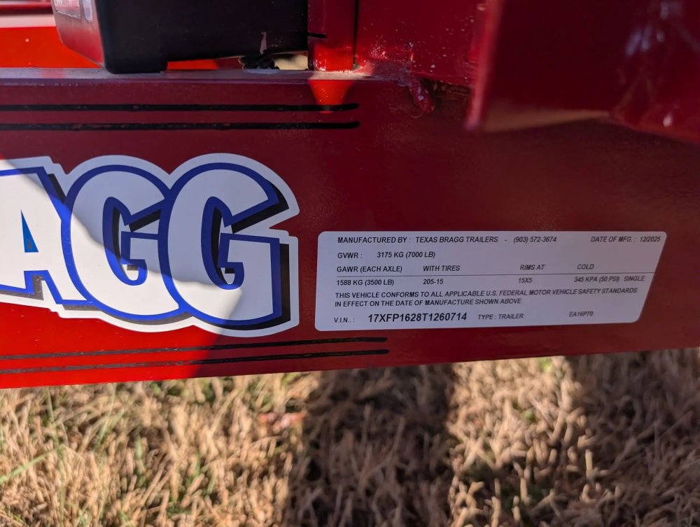 6.5 x 16 TA Pipe Top Utility Trailer Texas Bragg 6.5K 260714