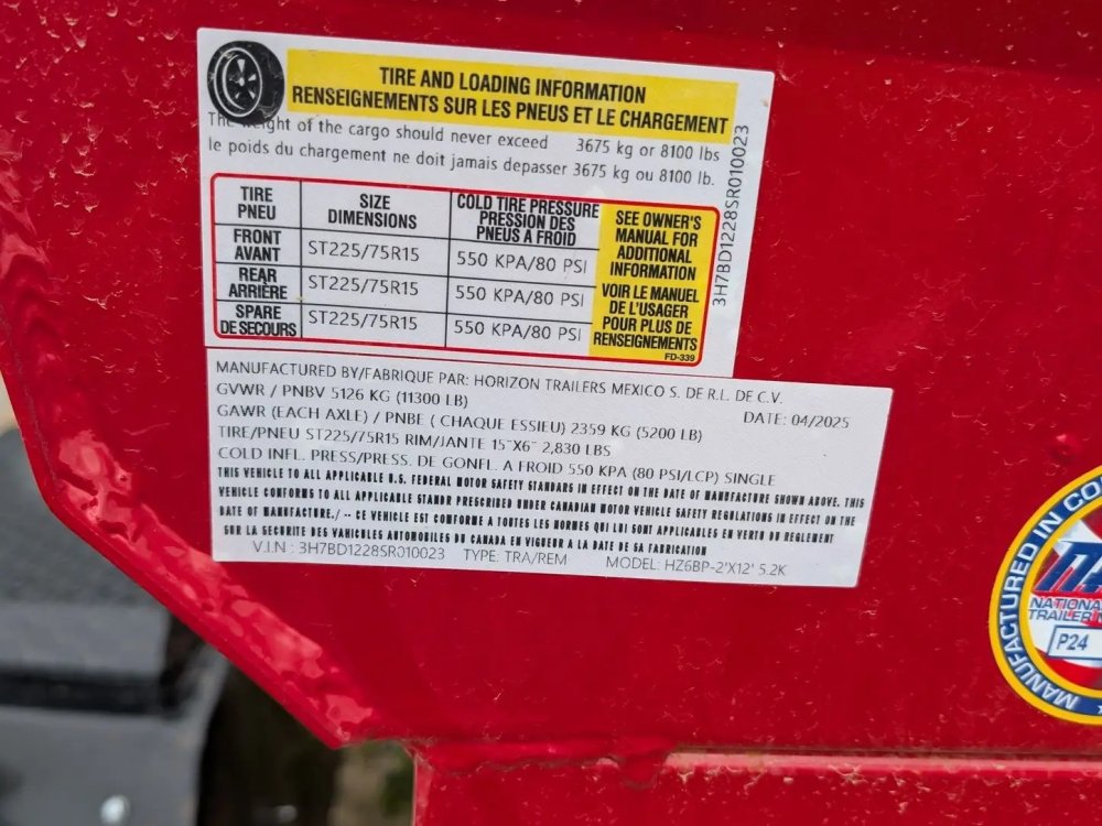 Horizon HZ6 12' Dump Trailer 5.2K 10023