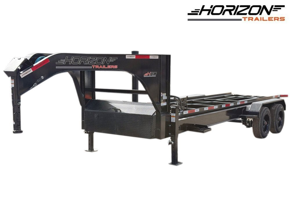 20' Horizon HRD Gooseneck Roll Off Base Trailer Telescopic 24k Lift - (2) 10K Axles 10383