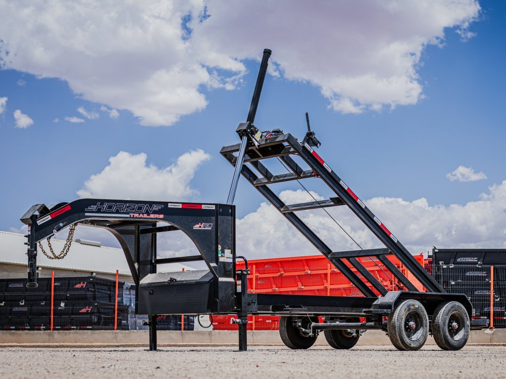 20' Horizon HRD Gooseneck Roll Off Base Trailer Telescopic 24k Lift - (2) 10K Axles 10383