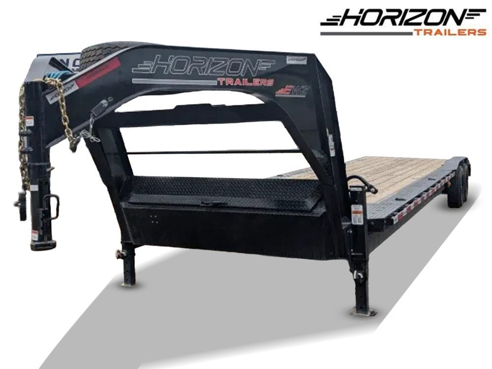 34' Horizon EWZ Gooseneck Equipment Trailer Slide In Ramps - (2) 7K Axles 012114