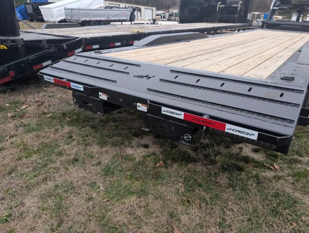 34' Horizon EWZ Gooseneck Equipment Trailer Slide In Ramps - (2) 7K Axles 012114