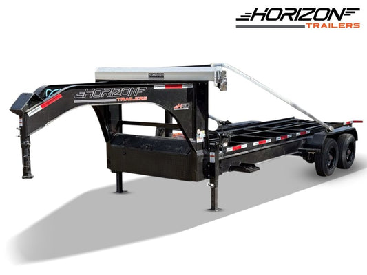 20' Horizon HRD Gooseneck Roll Off Base Trailer Telescopic 24k Lift - (2) 10K Axles - Electric Tarp 018886