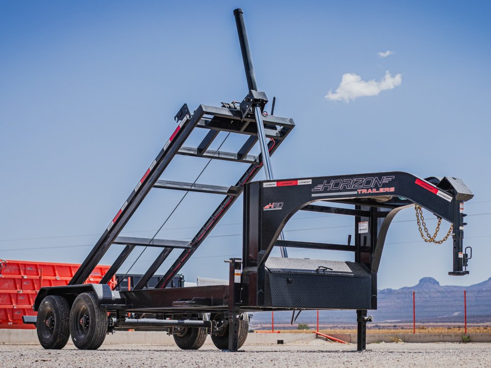 16' Horizon HRD Gooseneck Roll Off Base Trailer Telescopic 12K Lift - (2) 10K Axles 018057