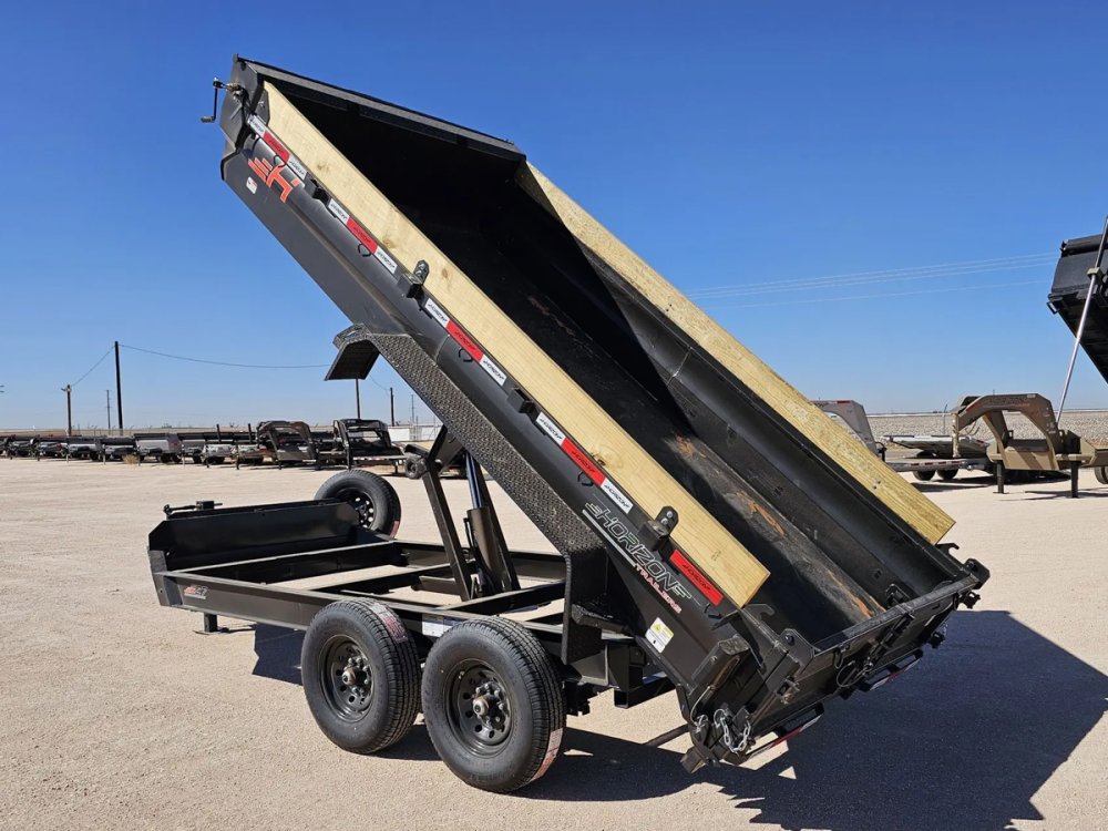 14' Horizon EZ7 Bumper Pull Dump Trailer 19" Sides - (2) 7K Axles 0.00E+00