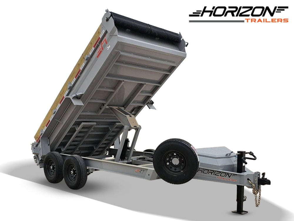 14' Horizon EZ7 Bumper Pull Dump Trailer 19" Sides - (2) 7K Axles af-45d