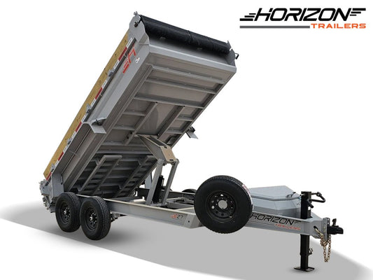 14' Horizon EZ7 Bumper Pull Dump Trailer 19" Sides - (2) 7K Axles af-45d