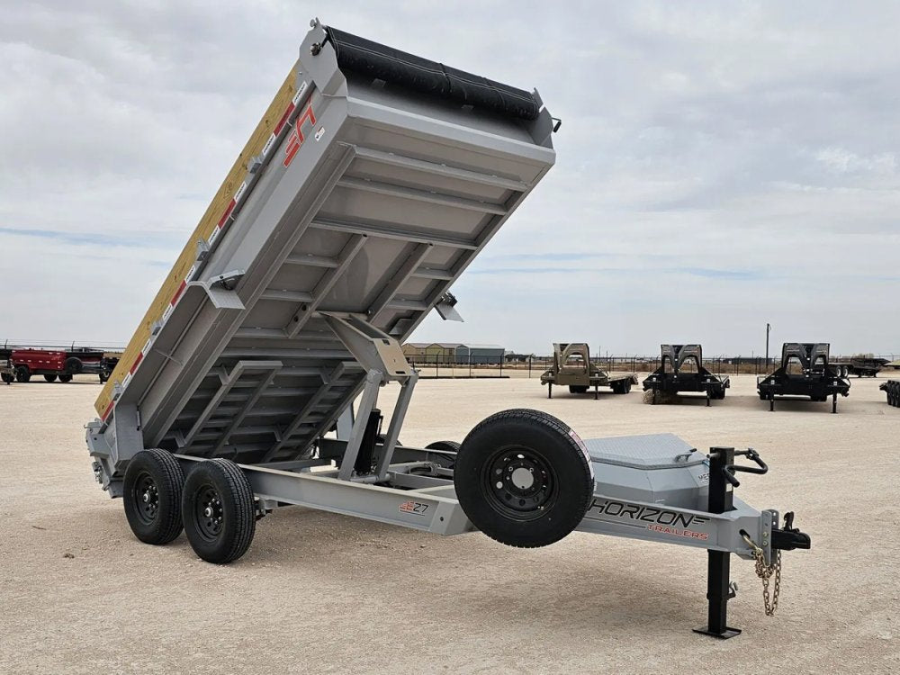 14' Horizon EZ7 Bumper Pull Dump Trailer 19" Sides - (2) 7K Axles af-45d