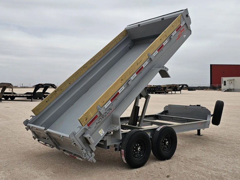 14' Horizon EZ7 Bumper Pull Dump Trailer 19" Sides - (2) 7K Axles af-45d