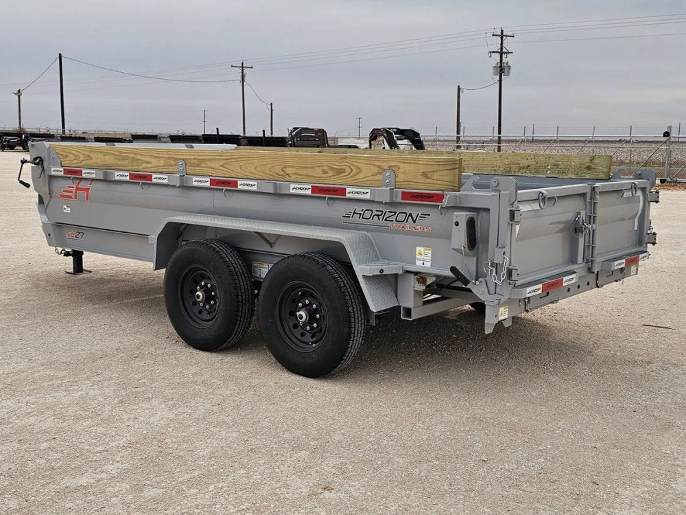 14' Horizon EZ7 Bumper Pull Dump Trailer 19" Sides - (2) 7K Axles af-45d